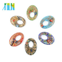 MC0018 En Gros Chute En Verre Charme Millefiori Feuille Lampwork Pendentifs Pour Les Bijoux Fait 12 pcs / boîte